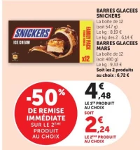 BARRES GLACEES SNICKERS ou MARS