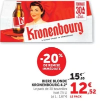 BIERE BLONDE KRONENBOURG 4.2°