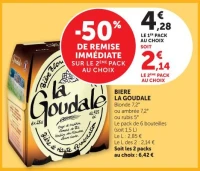 BIERE LA GOUDALE Blonde 7,2° ou ambrée 7,2° ou rubis 5°