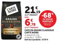 CAFE EN GRAINS CLASSIQUE CARTE NOIRE