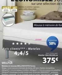 Matelas en mousse WELLPUR KVITA Ferme