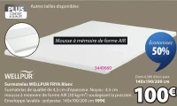 Surmatelas WELLPUR FRYA Blanc