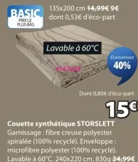 Couette synthétique STORSLETT