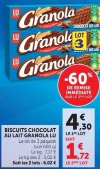 Biscuits Chocolat au Lait Granola LU