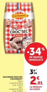 Saucisson Croc'Sec Cochonou