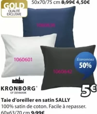 Taie d'oreiller en satin SALLY