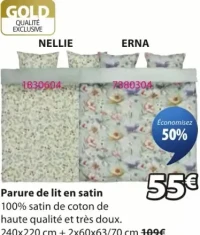 Parure de lit en satin NELLIE / ERNA