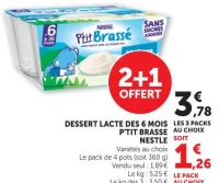 DESSERT LACTE DES 6 MOIS P'TIT BRASSE NESTLE