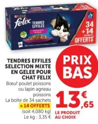 TENDRES EFFILES SELECTION MIXTE EN GELEE POUR CHAT FELIX