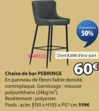 Chaise de bar PEBRINGE