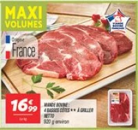 Viande bovine : 4 basses côtes ** à griller 