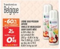 Crème sous pression entière vanille de madagascar 