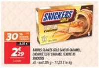Barres glacées gold saveur caramel, cacahuètes et caramel tendre x5
