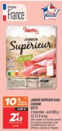 Jambon supérieur sans couenne 