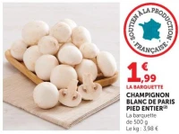 CHAMPIGNON BLANC DE PARIS PIED ENTIER