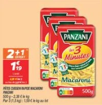 Pâtes cuisson rapide macaroni