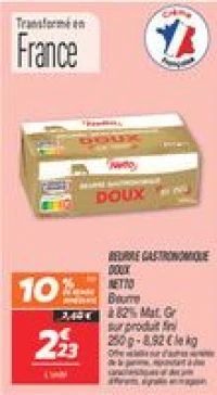 Beurre gastronomique doux