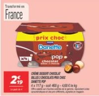 Crème dessert chocolat billes 3 chocolats prix choc