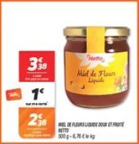 Miel de fleurs liquide doux et fruité