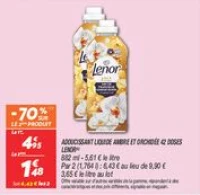 Adoucissant liquide ambre et orchidée 42 doses