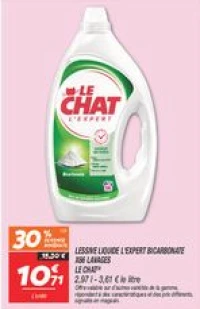 Lessive liquide l'expert bicarbonate x66 lavages