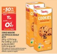 Cookies nougatine aux pépites de chocolat
