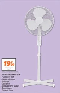 Ventilateur sur pied 40 cm 