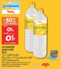 Eau aromatisée saveur citron