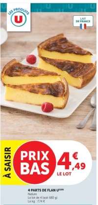 4 PARTS DE FLAN U Nature