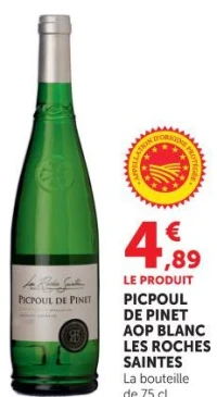 PICPOUL DE PINET AOP BLANC LES ROCHES SAINTES