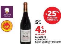 FAUGÈRES AOP ROUGE SAINT LAURENT DE L'ORT