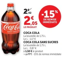 COCA COLA La bouteille de 1,75 L