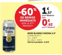 BIERE BLONDE CORONA 4.5° La boite de 50 cl