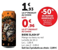 BIERE SLASH 8° Mango ou berry ou red La boite de 50 cl