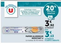 PAPIER ALUMINIUM RESISTANT U Le rouleau de 40 mètres