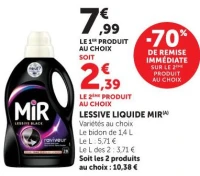 LESSIVE LIQUIDE MIR(A) Variétés au choix Le bidon de 1,4 L