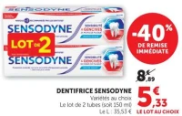 DENTIFRICE SENSODYNE Variétés au choix