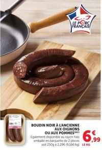 BOUDIN NOIR À L'ANCIENNE AUX OIGNONS OU AUX POMMES