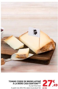 Tomme Corse de brebis affiné à la bière Casa Santoni