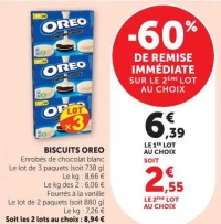 Biscuits Oreo Enrobés de chocolat blanc