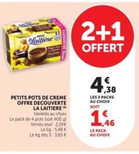 PETITS POTS DE CREME OFFRE DECOUVERTE LA LAITIERE