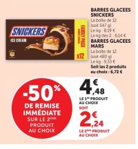 BARRES GLACEES SNICKERS / MARS