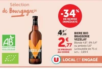 BIERE BIO BRASSERIE VEZELAY