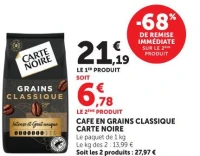 CAFE EN GRAINS CLASSIQUE CARTE NOIRE
