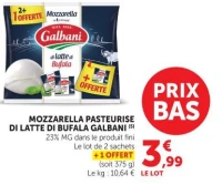 MOZZARELLA PASTEURISE DI LATTE DI BUFALA GALBANI