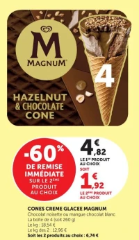Cones creme glacee Magnum