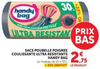 SACS POUBELLE POIGNEE COULISSANTE ULTRA RESISTANTS HANDY BAG