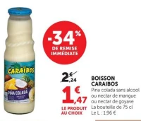 Boisson Caraïbos Pina Colada