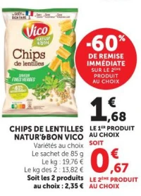 Chips de lentilles Natur'&Bon Vico