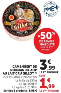 Camembert de Normandie AOP au lait cru Gillot